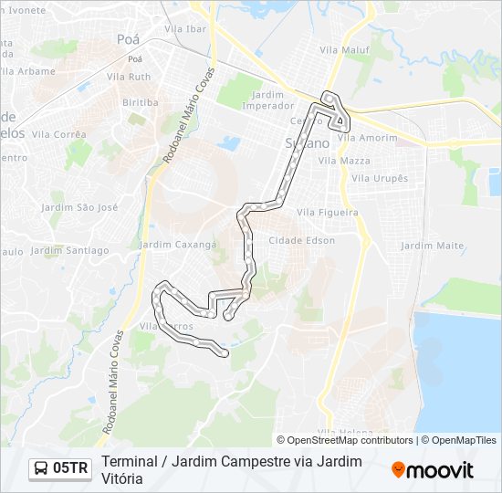 Mapa da linha 05TR de ônibus