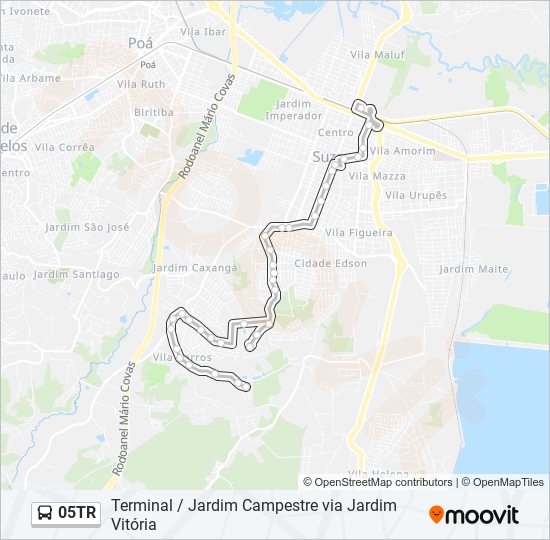 Mapa da linha 05TR de ônibus