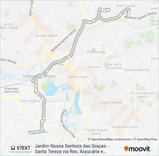 07EXT Bus Line Map