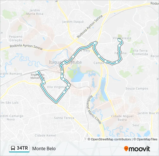 34TR Bus Line Map