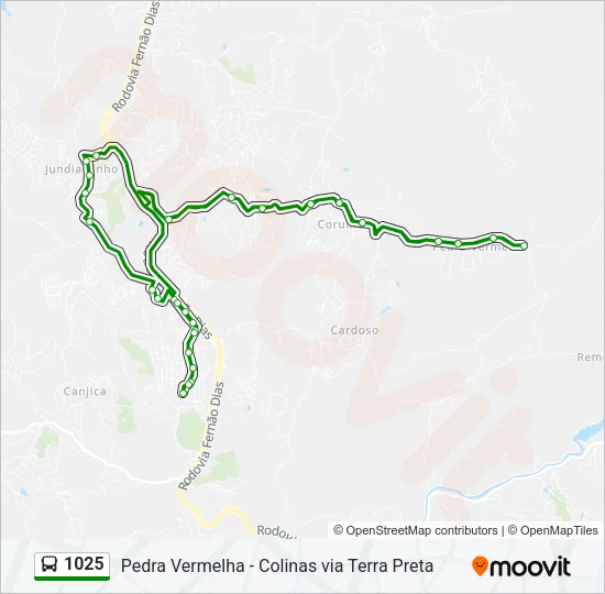 1025 Bus Line Map