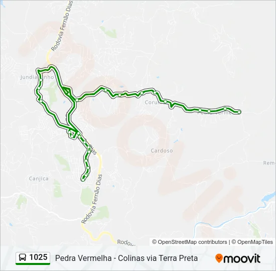 1025 Bus Line Map