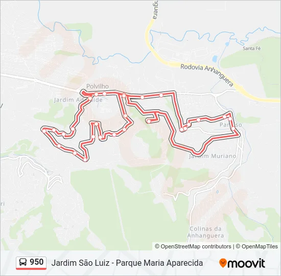 950 Bus Line Map
