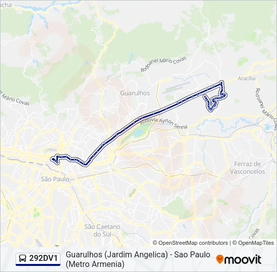 292DV1 Bus Line Map