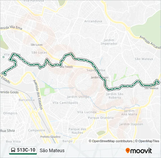 513C-10 Bus Line Map