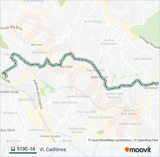 513C-10 Bus Line Map