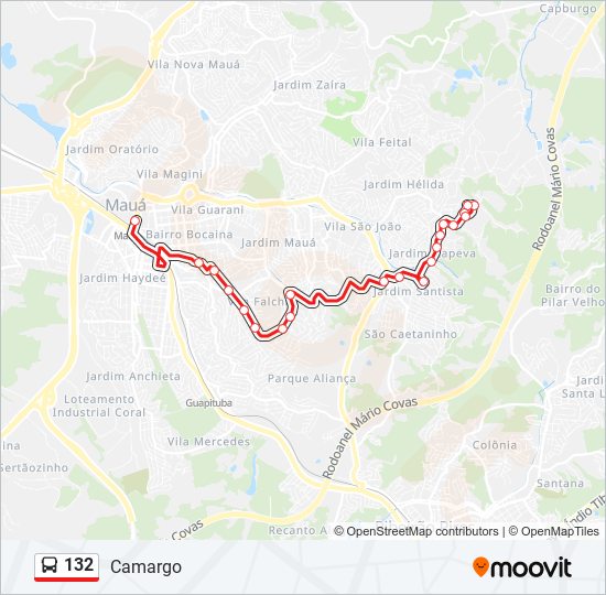 Mapa de 132 de autobús