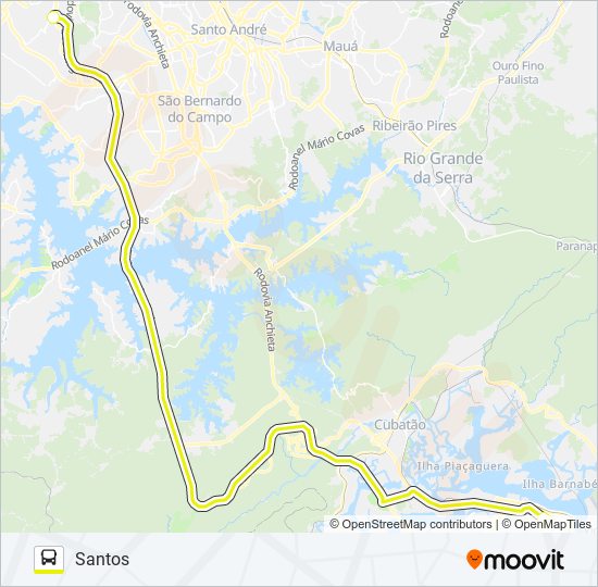 Mapa de SÃO PAULO (JABAQUARA) - SANTOS de autobús