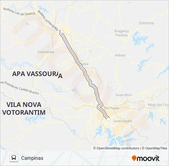 SÃO PAULO (AEROPORTO CONGONHAS) - CAMPINAS Bus Line Map