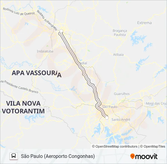 SÃO PAULO (AEROPORTO CONGONHAS) - CAMPINAS Bus Line Map