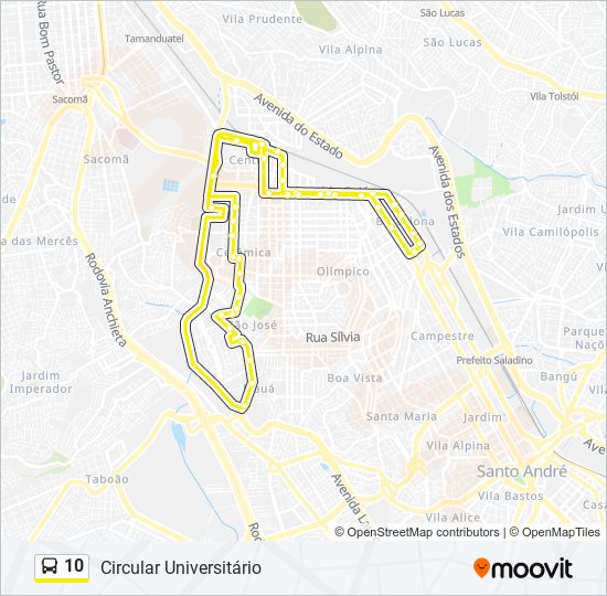 Mapa de 10 de autobús