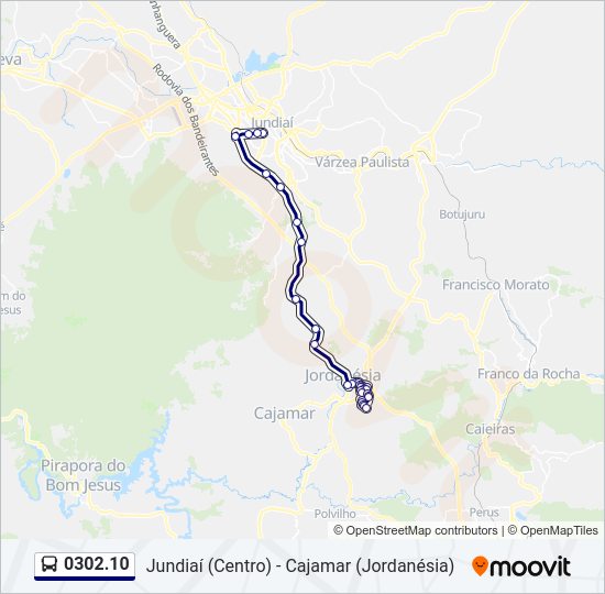 Mapa da linha 0302.10 de ônibus