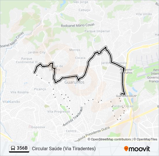 356B bus Line Map