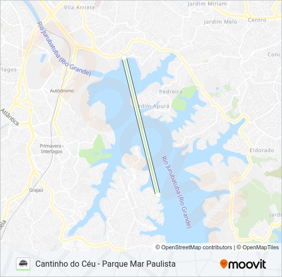 Mapa da linha AQUÁTICO de barca