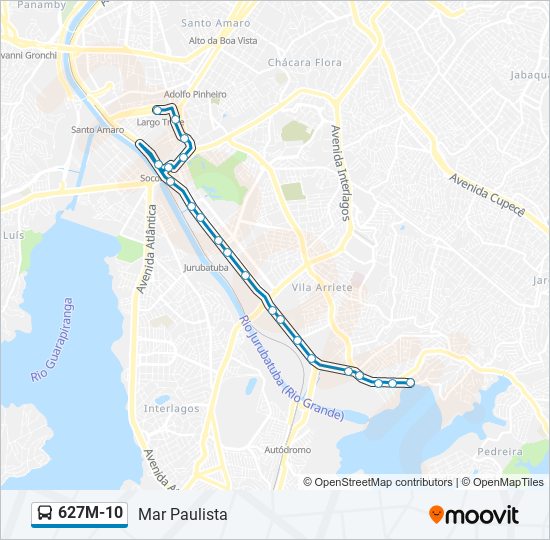 627M-10 bus Line Map