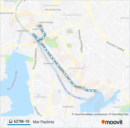 627M-10 Bus Line Map