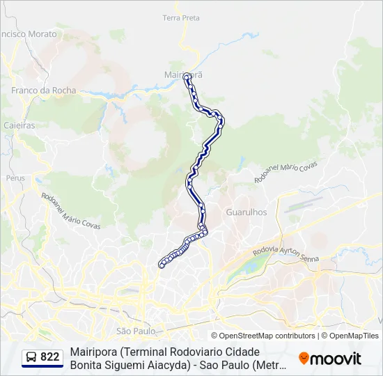 822 Bus Line Map