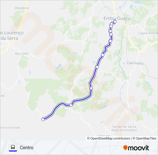 Mapa da linha SANTA RITA - CENTRO de ônibus