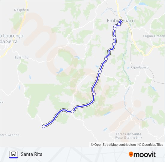 Mapa da linha SANTA RITA - CENTRO de ônibus