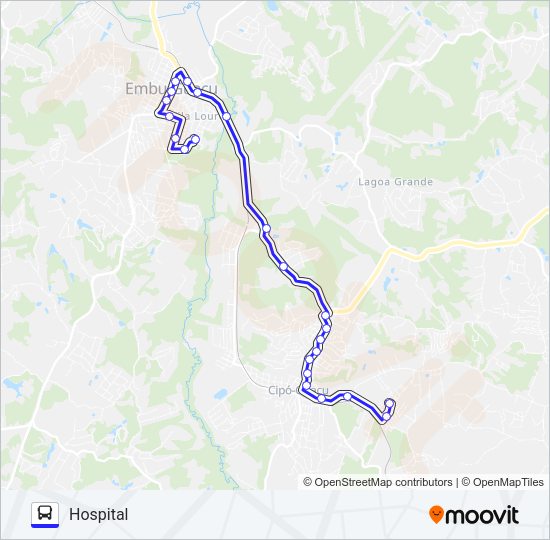 Mapa da linha HOSPITAL - CAMPESTRE de ônibus