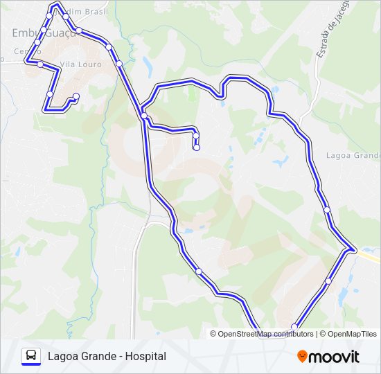 Mapa da linha LAGOA GRANDE - HOSPITAL de ônibus