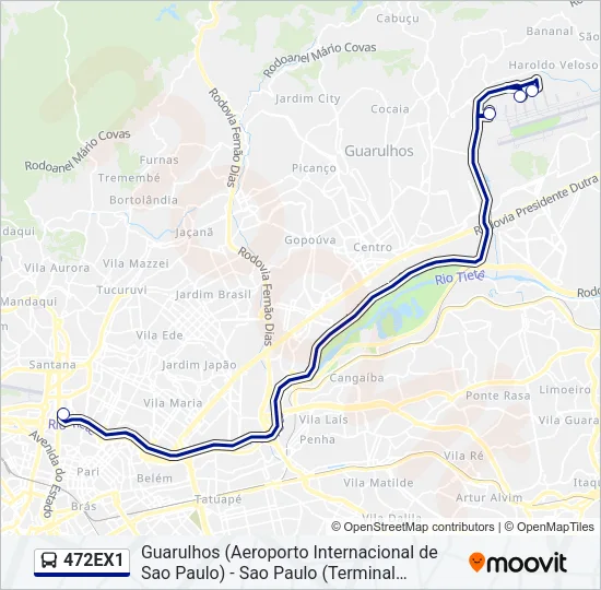 472EX1 Bus Line Map