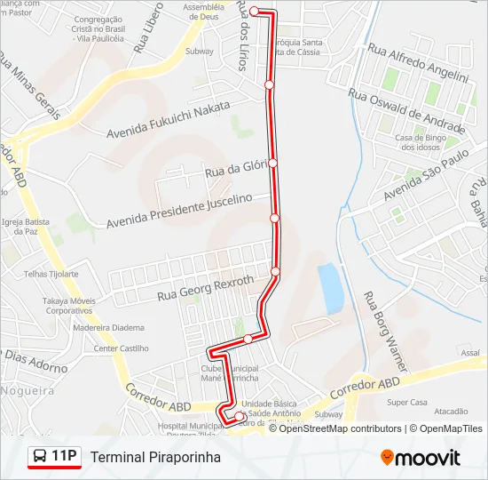 11P Bus Line Map