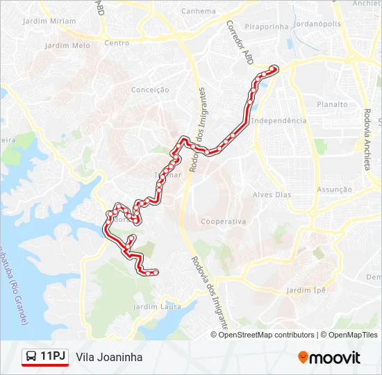 11PJ Bus Line Map
