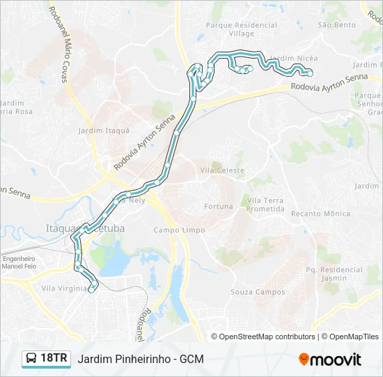 18TR Bus Line Map