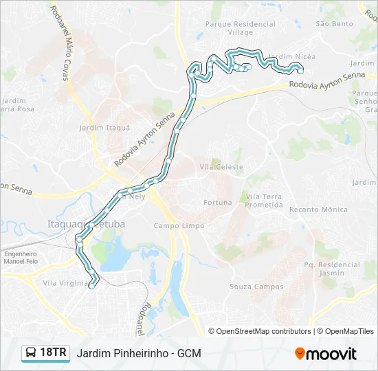 18TR Bus Line Map