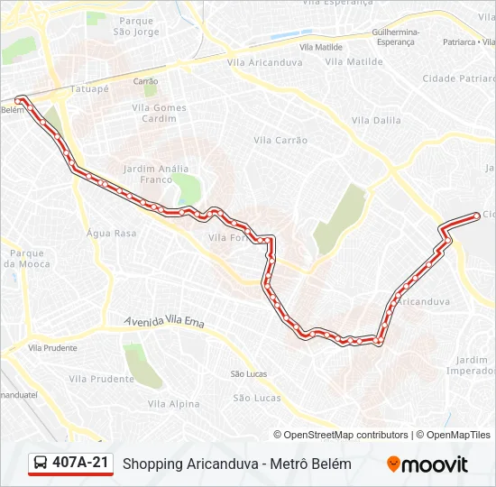 407A-21 Bus Line Map