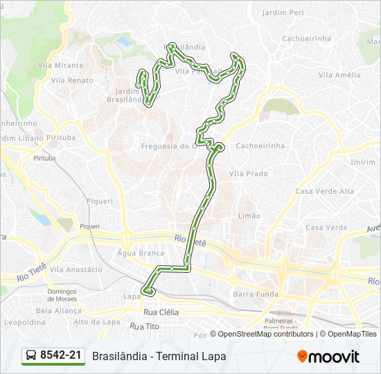 Mapa de 8542-21 de autobús