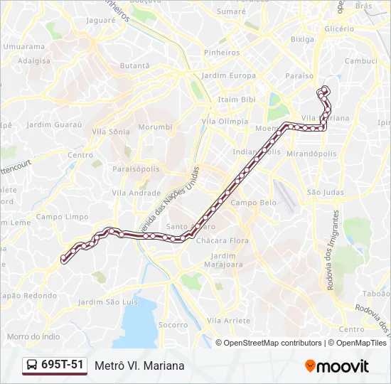 695T-51 Bus Line Map