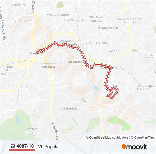 Mapa de 4087-10 de autobús