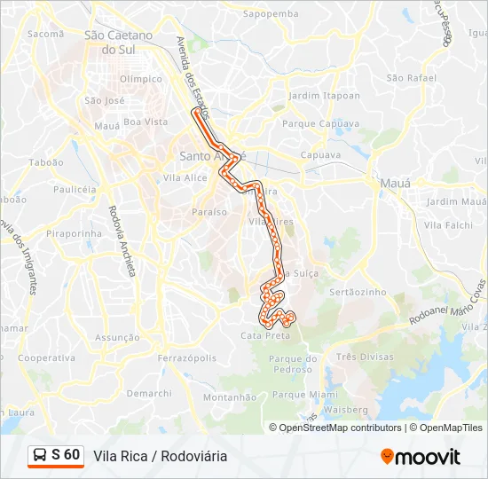 S 60 Bus Line Map
