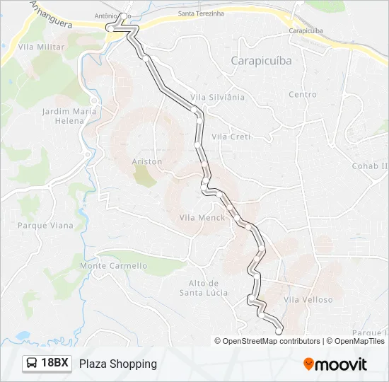 18BX Bus Line Map