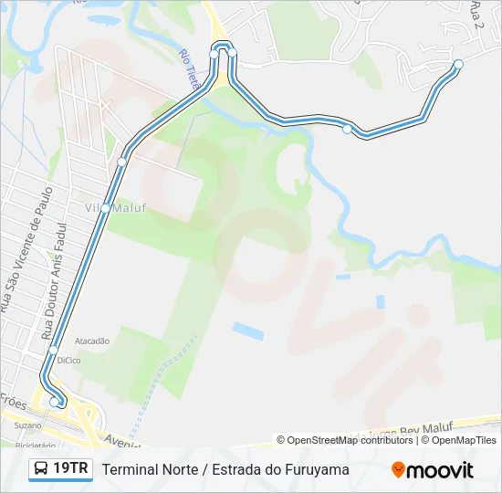 19TR Bus Line Map