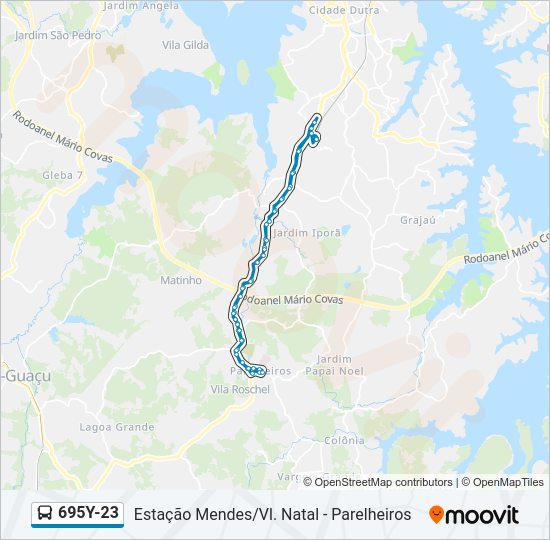 Mapa da linha 695Y-23 de ônibus