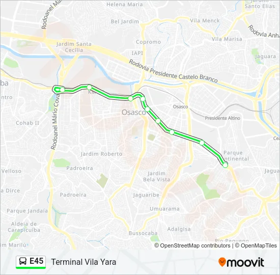 E45 Bus Line Map