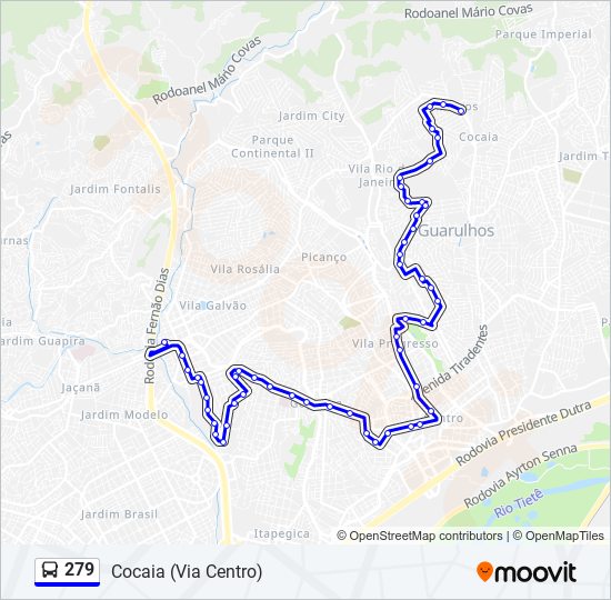 279 bus Line Map