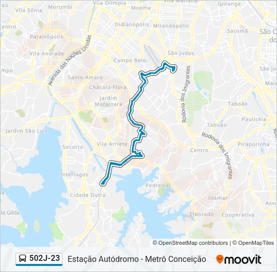502J-23 Bus Line Map