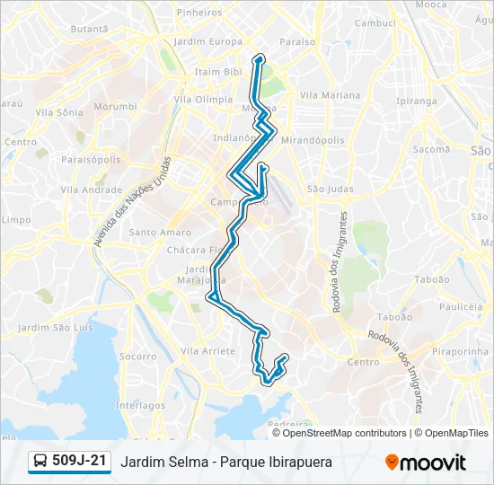509J-21 Bus Line Map
