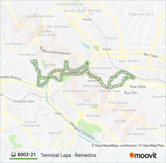 8003-21 Bus Line Map