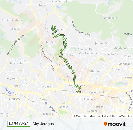 847J-21 Bus Line Map