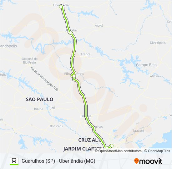 Mapa da linha FLIXBUS BR0714 de ônibus