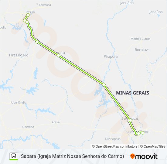 Mapa da linha FLIXBUS BRN0401 de ônibus
