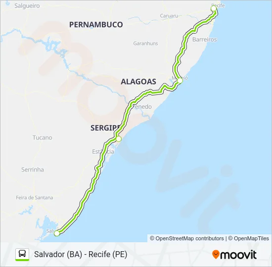 FLIXBUS BRN1001 Bus Line Map