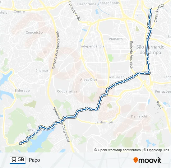 5B Bus Line Map
