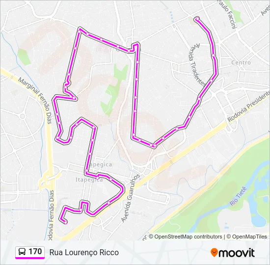 170 Bus Line Map