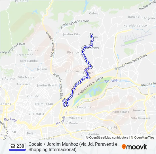 230 Bus Line Map